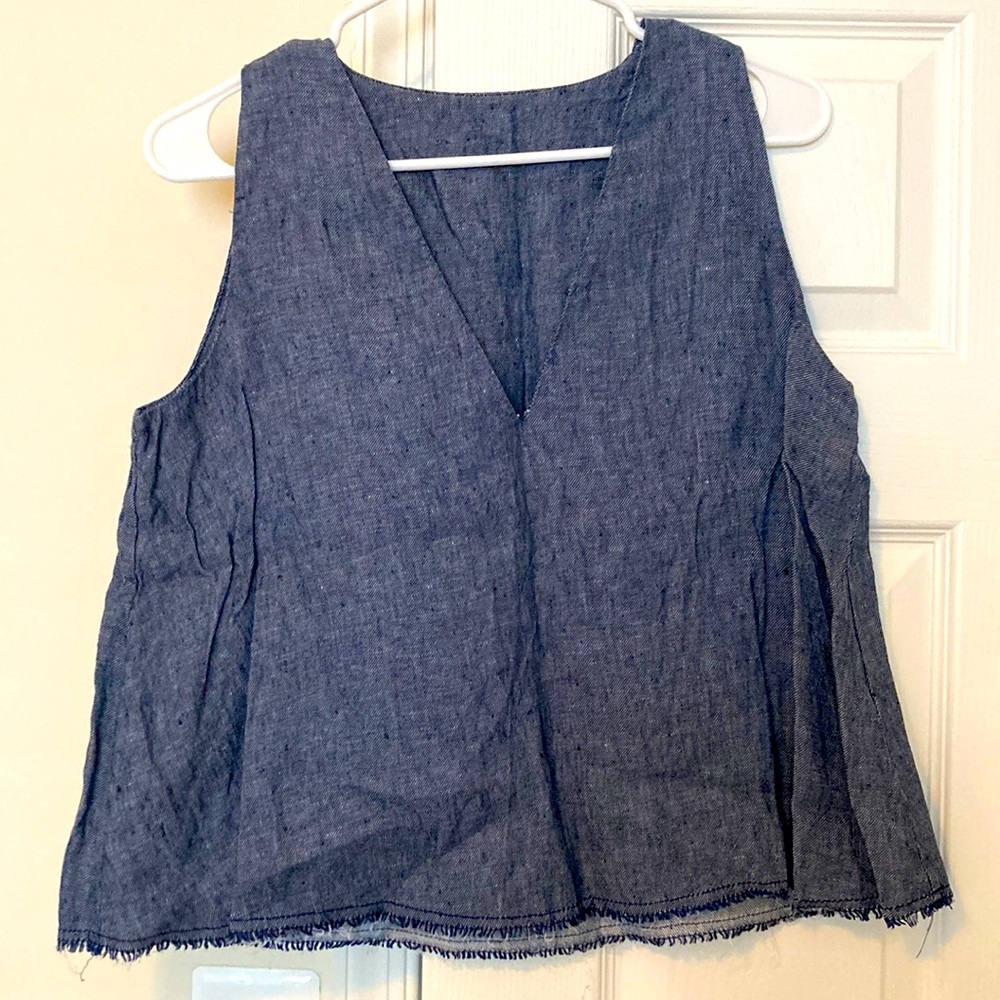 Italian soft wool blouse, navy blue, size S